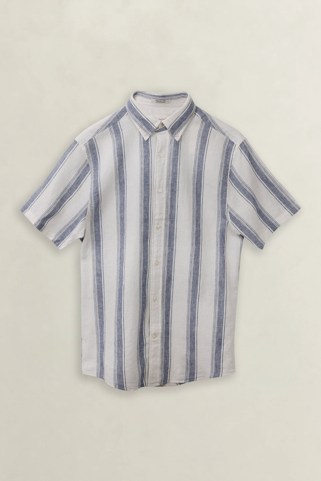 REG COTTON LINEN STRIPE SS SHIRT